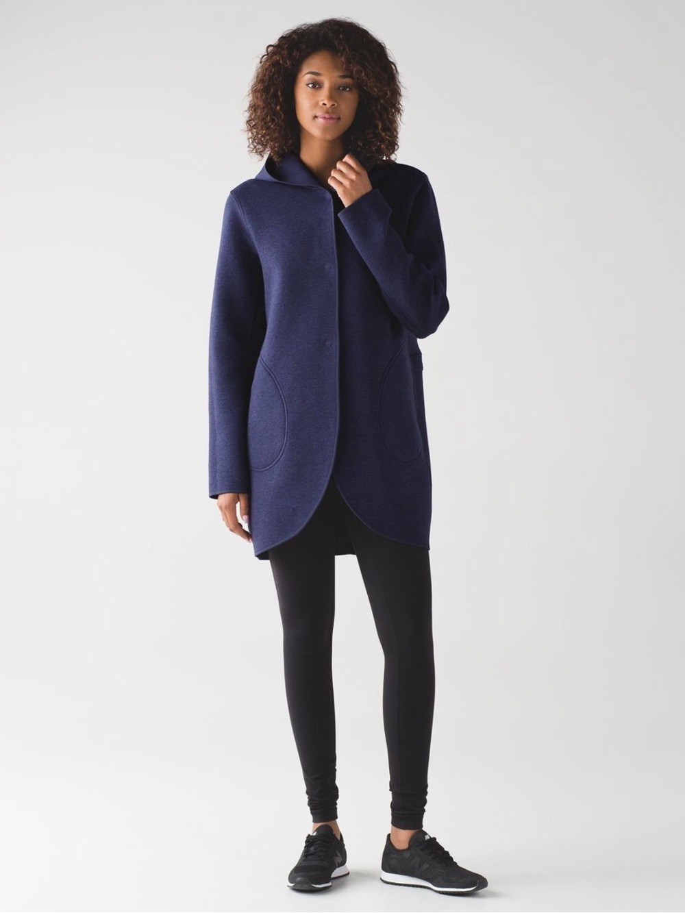 Lululemon City Bound Wrap reversible fleece hoodie  in deep indigo blue size S